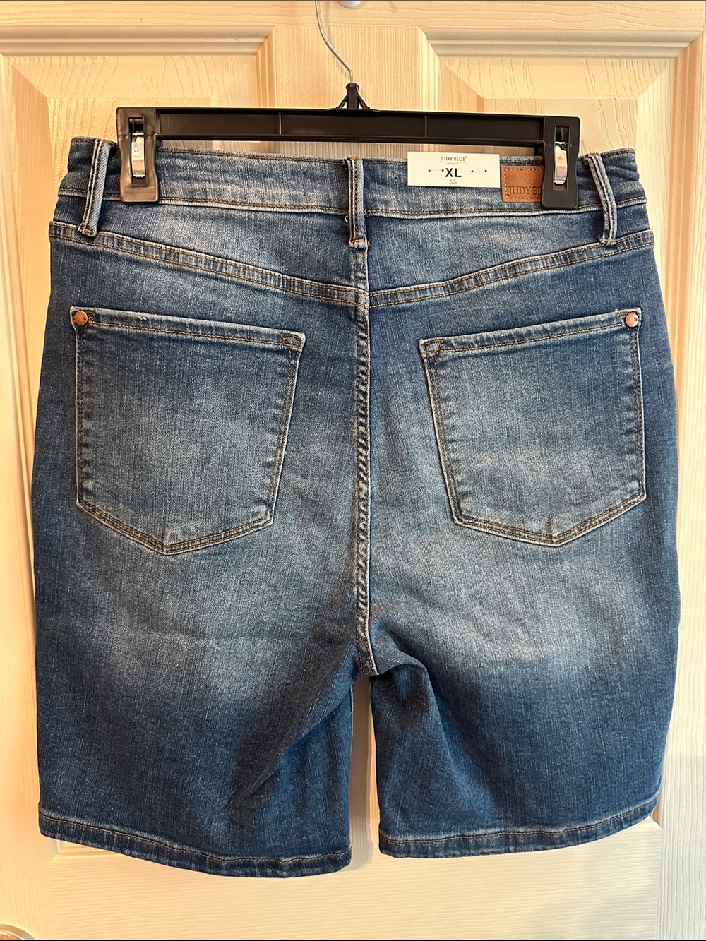 Judy Blue Faded Blue Denim Bermuda Shorts - Picture 3 of 3